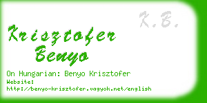 krisztofer benyo business card